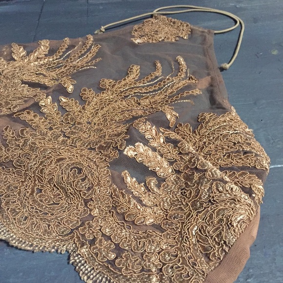 ✨sheer gold-embroidered halter✨ - Picture 6 of 8